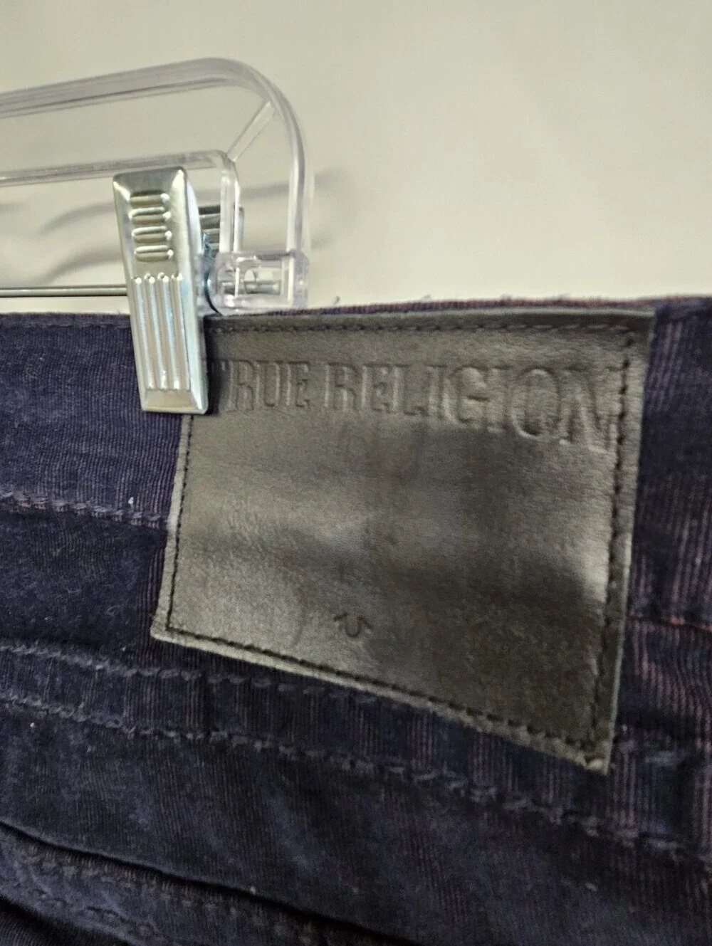 True Religion Men's Geno Relaxed Slim Fit Corduroy Flap Pocket Pants SZ 42 X 34
